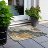 Piper Looms Chantille Abstract ACN1907 Wheat Machine Washable Area Rug Scatter Outdoor Lifestyle Image Feature