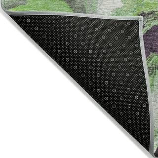 Piper Looms Chantille Abstract ACN1908 Green Machine Washable Area Rug Backing Image