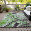 Piper Looms Chantille Abstract ACN1908 Green Machine Washable Area Rug Outdoor Lifestyle Image Feature