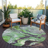 Piper Looms Chantille Abstract ACN1908 Green Machine Washable Area Rug Round Outdoor Lifestyle Image Feature