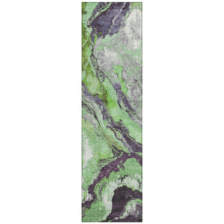 Piper Looms Chantille Abstract ACN1908 Green Machine Washable Area Rug Runner Main Image