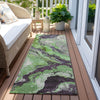 Piper Looms Chantille Abstract ACN1908 Green Machine Washable Area Rug Runner Outdoor Lifestyle Image Feature