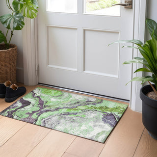 Piper Looms Chantille Abstract ACN1908 Green Machine Washable Area Rug Scatter Lifestyle Image Feature