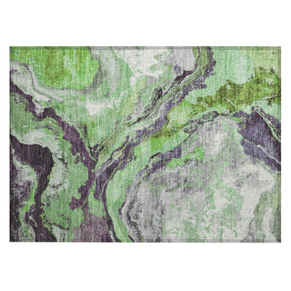 Piper Looms Chantille Abstract ACN1908 Green Machine Washable Area Rug Scatter Main Image