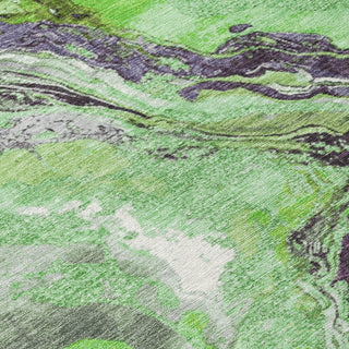 Piper Looms Chantille Abstract ACN1908 Green Machine Washable Area Rug Swatch Image