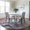 Piper Looms Chantille Abstract ACN1908 Lavender Machine Washable Area Rug Round Lifestyle Image Feature