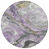 Piper Looms Chantille Abstract ACN1908 Lavender Machine Washable Area Rug Round Main Image