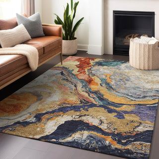 Piper Looms Chantille Abstract ACN1908 Linen Machine Washable Area Rug Lifestyle Image Feature