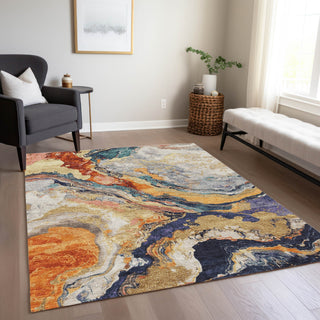 Piper Looms Chantille Abstract ACN1908 Linen Machine Washable Area Rug Lifestyle Image Feature
