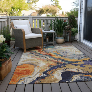 Piper Looms Chantille Abstract ACN1908 Linen Machine Washable Area Rug Outdoor Lifestyle Image Feature
