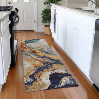 Piper Looms Chantille Abstract ACN1908 Linen Machine Washable Area Rug Runner Lifestyle Image Feature