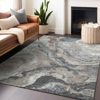 Piper Looms Chantille Abstract ACN1908 Taupe Machine Washable Area Rug Lifestyle Image Feature