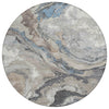 Piper Looms Chantille Abstract ACN1908 Taupe Machine Washable Area Rug Round Main Image