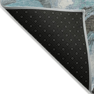 Piper Looms Chantille Abstract ACN1908 Teal Machine Washable Area Rug Backing Image