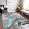 Piper Looms Chantille Abstract ACN1908 Teal Machine Washable Area Rug Lifestyle Image Feature
