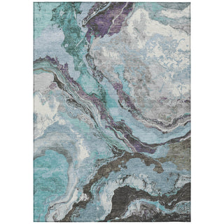 Piper Looms Chantille Abstract ACN1908 Teal Machine Washable Area Rug main image