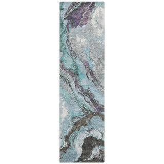 Piper Looms Chantille Abstract ACN1908 Teal Machine Washable Area Rug Runner Main Image