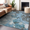 Piper Looms Chantille Abstract ACN1909 Blue Machine Washable Area Rug Lifestyle Image Feature
