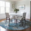 Piper Looms Chantille Abstract ACN1909 Blue Machine Washable Area Rug Round Lifestyle Image Feature