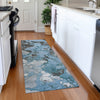 Piper Looms Chantille Abstract ACN1909 Blue Machine Washable Area Rug Runner Lifestyle Image Feature