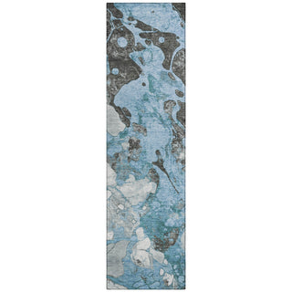 Piper Looms Chantille Abstract ACN1909 Blue Machine Washable Area Rug Runner Main Image