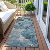 Piper Looms Chantille Abstract ACN1909 Blue Machine Washable Area Rug Runner Outdoor Lifestyle Image Feature