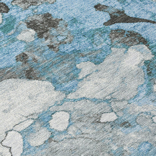 Piper Looms Chantille Abstract ACN1909 Blue Machine Washable Area Rug Swatch Image