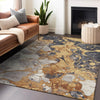 Piper Looms Chantille Abstract ACN1909 Gold Machine Washable Area Rug Lifestyle Image Feature