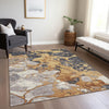 Piper Looms Chantille Abstract ACN1909 Gold Machine Washable Area Rug Lifestyle Image Feature