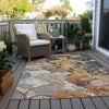 Piper Looms Chantille Abstract ACN1909 Gold Machine Washable Area Rug Outdoor Lifestyle Image Feature