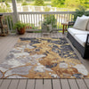 Piper Looms Chantille Abstract ACN1909 Gold Machine Washable Area Rug Outdoor Lifestyle Image Feature