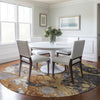 Piper Looms Chantille Abstract ACN1909 Gold Machine Washable Area Rug Round Lifestyle Image Feature
