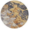 Piper Looms Chantille Abstract ACN1909 Gold Machine Washable Area Rug Round Main Image