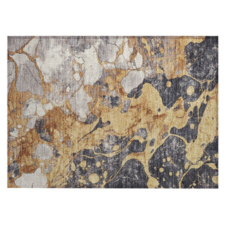 Piper Looms Chantille Abstract ACN1909 Gold Machine Washable Area Rug Scatter Main Image