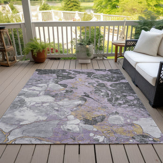 Piper Looms Chantille Abstract ACN1909 Lavender Machine Washable Area Rug Outdoor Lifestyle Image Feature