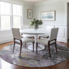 Piper Looms Chantille Abstract ACN1909 Lavender Machine Washable Area Rug Round Lifestyle Image Feature