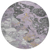Piper Looms Chantille Abstract ACN1909 Lavender Machine Washable Area Rug Round Main Image