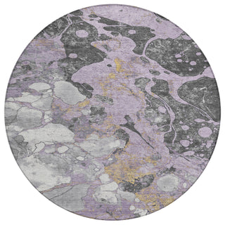 Piper Looms Chantille Abstract ACN1909 Lavender Machine Washable Area Rug Round Main Image