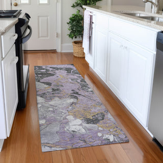 Piper Looms Chantille Abstract ACN1909 Lavender Machine Washable Area Rug Runner Lifestyle Image Feature