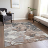Piper Looms Chantille Abstract ACN1909 Mocha Machine Washable Area Rug Lifestyle Image Feature