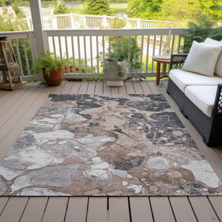 Piper Looms Chantille Abstract ACN1909 Mocha Machine Washable Area Rug Outdoor Lifestyle Image Feature