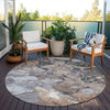 Piper Looms Chantille Abstract ACN1909 Mocha Machine Washable Area Rug Round Outdoor Lifestyle Image Feature