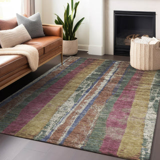Piper Looms Chantille Stripes ACN1910 Blush Machine Washable Area Rug Lifestyle Image Feature