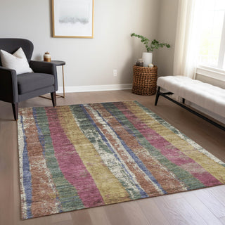 Piper Looms Chantille Stripes ACN1910 Blush Machine Washable Area Rug Lifestyle Image Feature