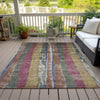 Piper Looms Chantille Stripes ACN1910 Blush Machine Washable Area Rug Outdoor Lifestyle Image Feature