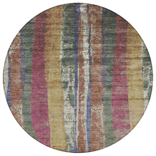 Piper Looms Chantille Stripes ACN1910 Blush Machine Washable Area Rug Round Main Image