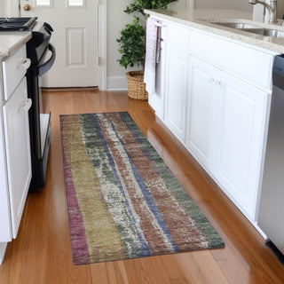 Piper Looms Chantille Stripes ACN1910 Blush Machine Washable Area Rug Runner Lifestyle Image Feature