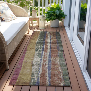 Piper Looms Chantille Stripes ACN1910 Blush Machine Washable Area Rug Runner Outdoor Lifestyle Image Feature
