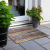 Piper Looms Chantille Stripes ACN1910 Blush Machine Washable Area Rug Scatter Outdoor Lifestyle Image Feature