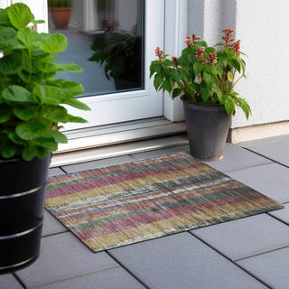 Piper Looms Chantille Stripes ACN1910 Blush Machine Washable Area Rug Scatter Outdoor Lifestyle Image Feature